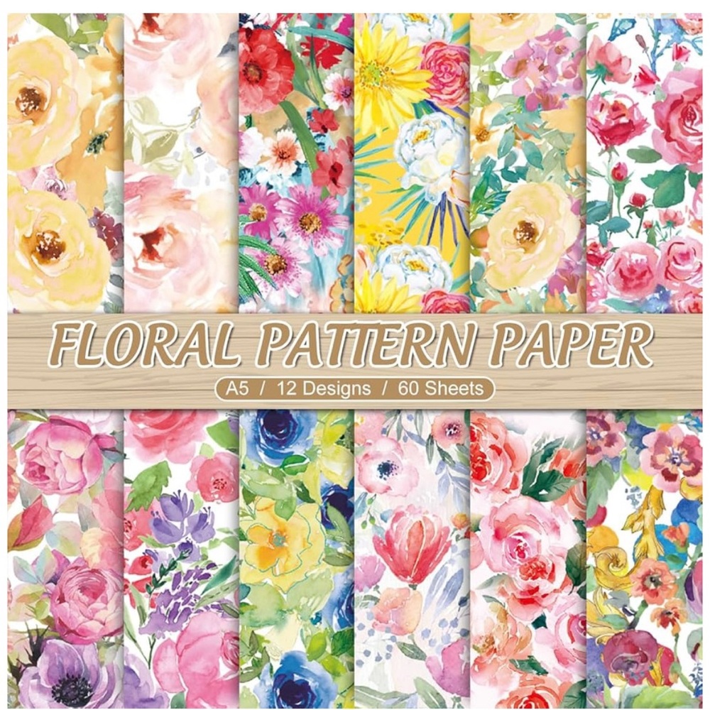 Floral Pattern Paper Set - Multicolor